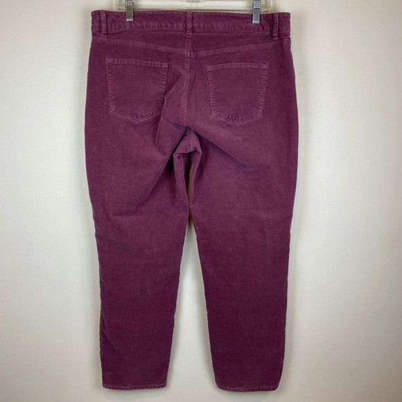 Talbots Flawless Five-Pocket Petite Boyfriend Burgundy Corduroy Pants Size 16P - Picture 4 of 8